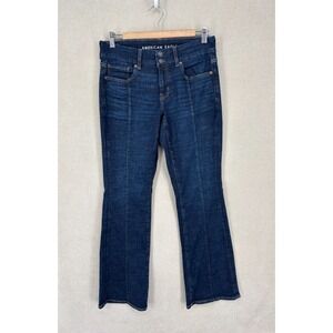 American Eagle Jeans Womens 6 Dark Blue Curvy Kick Boot Denim